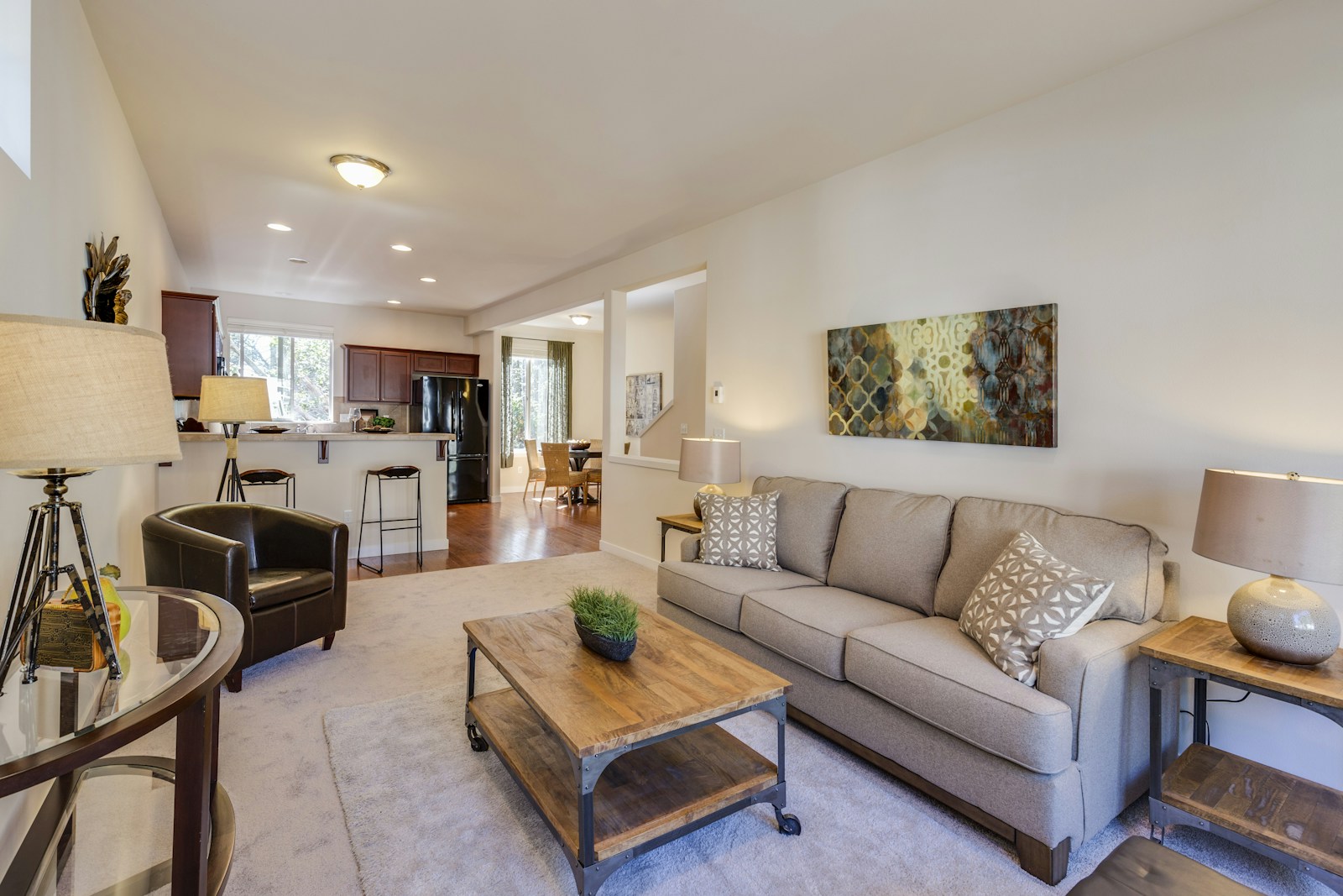 A sunlit room, thoughtfully arranged